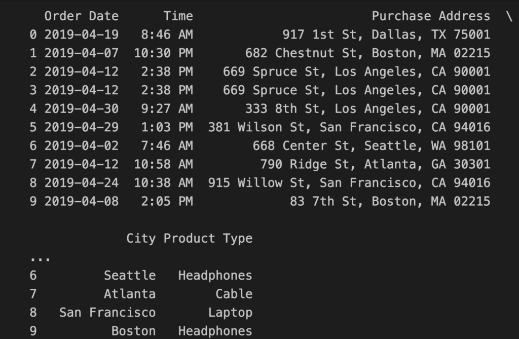 dataframe output with DuckDB